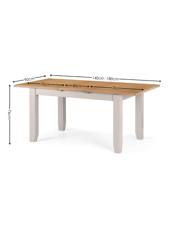 Richmond Extending Dining Table - Elephant Grey/Pale Oak - Image 5
