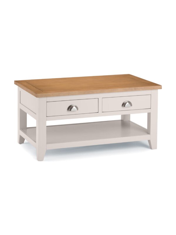 Richmond Coffee Table With 2 Drawers - Grey/Pale Oak - Image 2