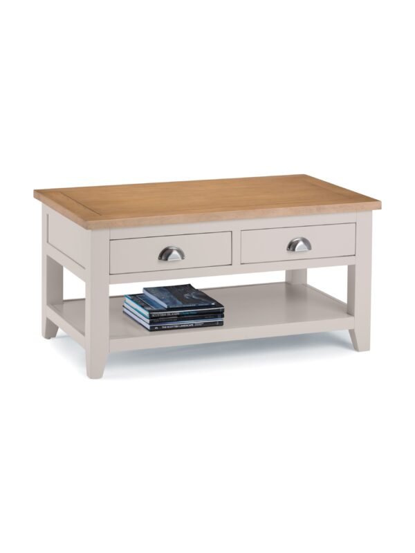 Richmond Coffee Table With 2 Drawers - Grey/Pale Oak - Image 3