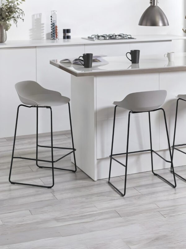 Set Of 2 Rocco Stools - Light Grey - Image 2