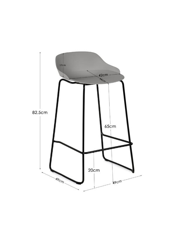 Set Of 2 Rocco Stools - Light Grey - Image 7
