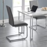 Set Of 2 Roma Cantilever Dining Chairs Slate Grey