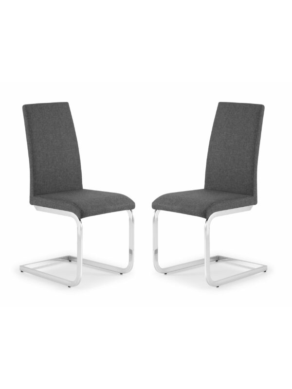 Set Of 2 Roma Cantilever Dining Chairs Slate Grey - Image 2