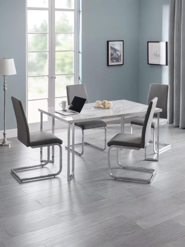 Set Of 2 Roma Cantilever Dining Chairs Slate Grey - Image 5