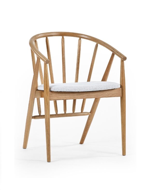 Rory Oak Curved Back Dining Chair - Image 2