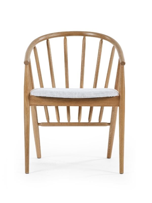 Rory Oak Curved Back Dining Chair - Image 3