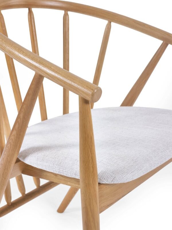 Rory Oak Curved Back Dining Chair - Image 4