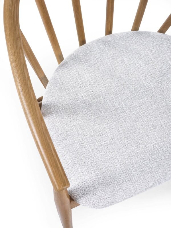 Rory Oak Curved Back Dining Chair - Image 6