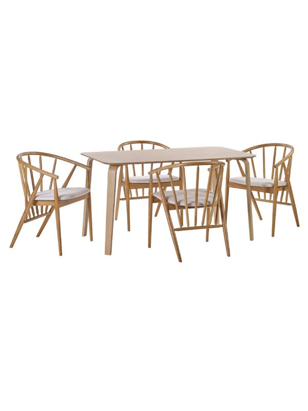 Rory Oak Curved Back Dining Chair - Image 9