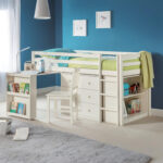 Roxy 90cm Single White Midsleeper Cabin Bed with Desk