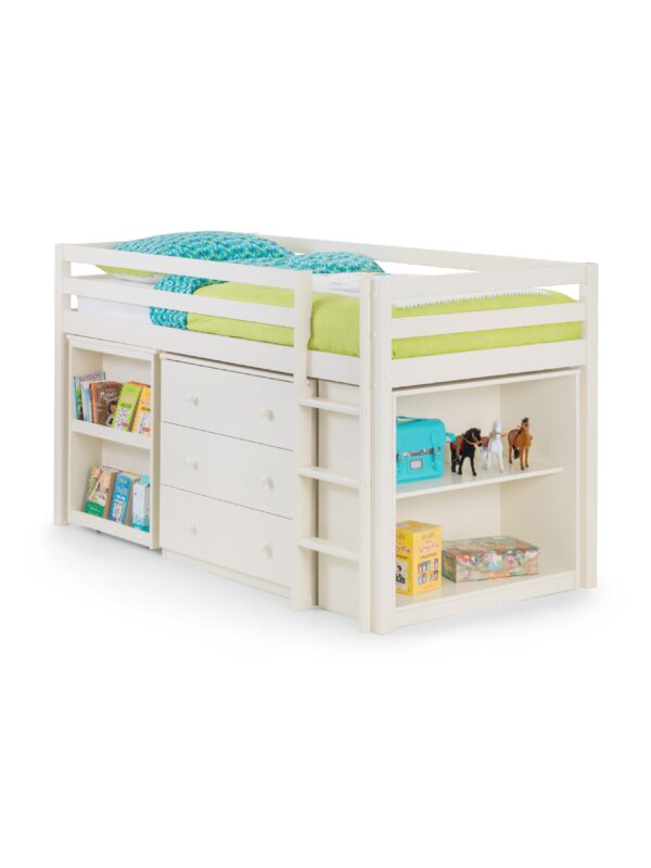 Roxy 90cm Single White Midsleeper Cabin Bed with Desk - Image 3