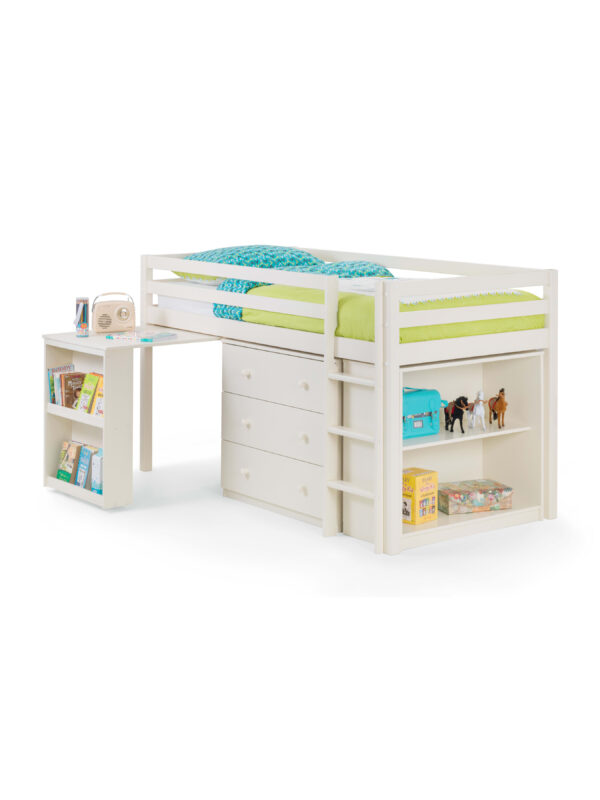 Roxy 90cm Single White Midsleeper Cabin Bed with Desk - Image 4