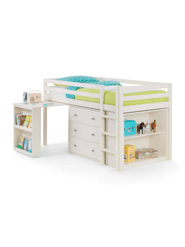 Roxy 90cm Single White Midsleeper Cabin Bed with Desk - Image 6