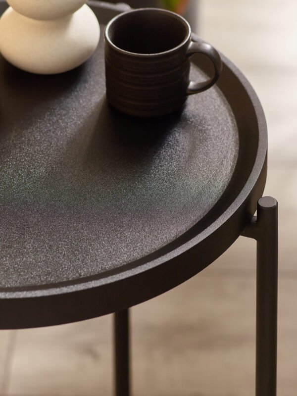 Sagrada Round Black Coffee and Lamp Table Set - Image 10