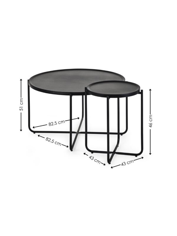 Sagrada Round Black Coffee and Lamp Table Set - Image 11
