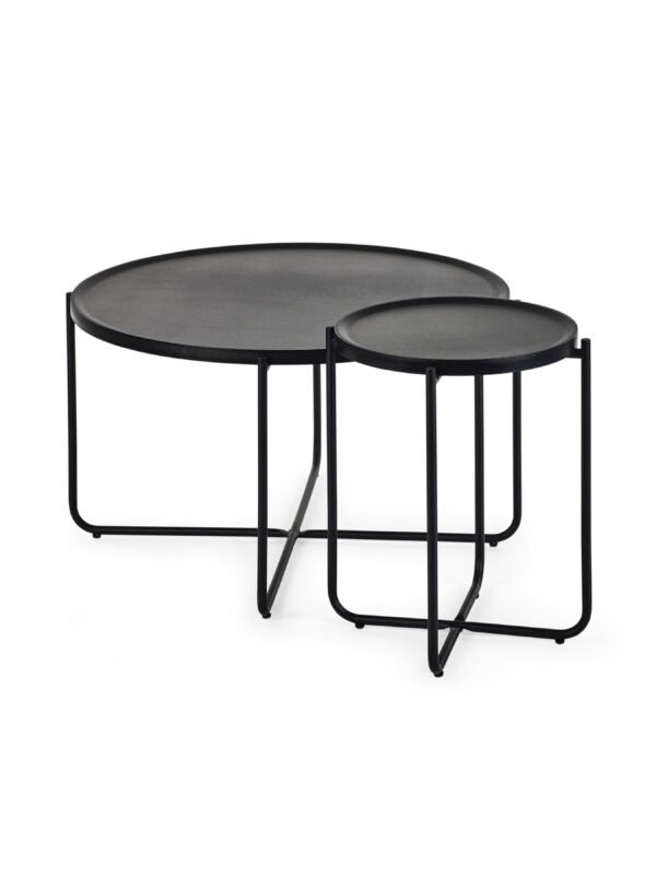 Sagrada Round Black Coffee and Lamp Table Set - Image 2