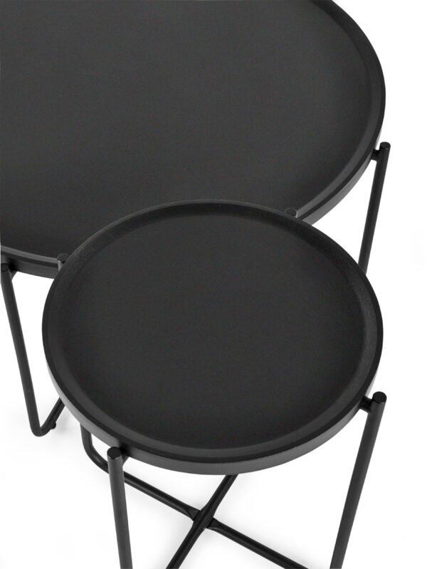 Sagrada Round Black Coffee and Lamp Table Set - Image 7