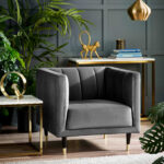 Salma Scalloped Back Chair - Grey