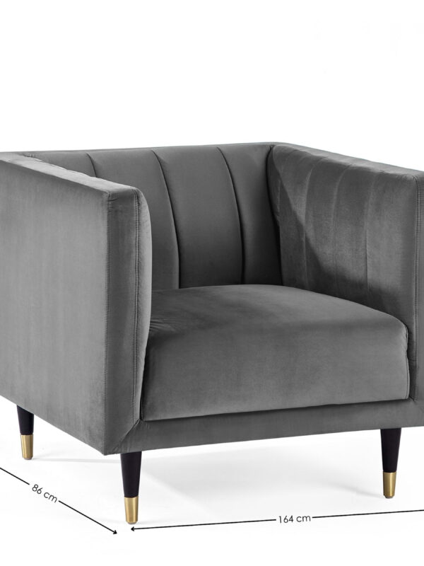 Salma Scalloped Back Chair - Grey - Image 4