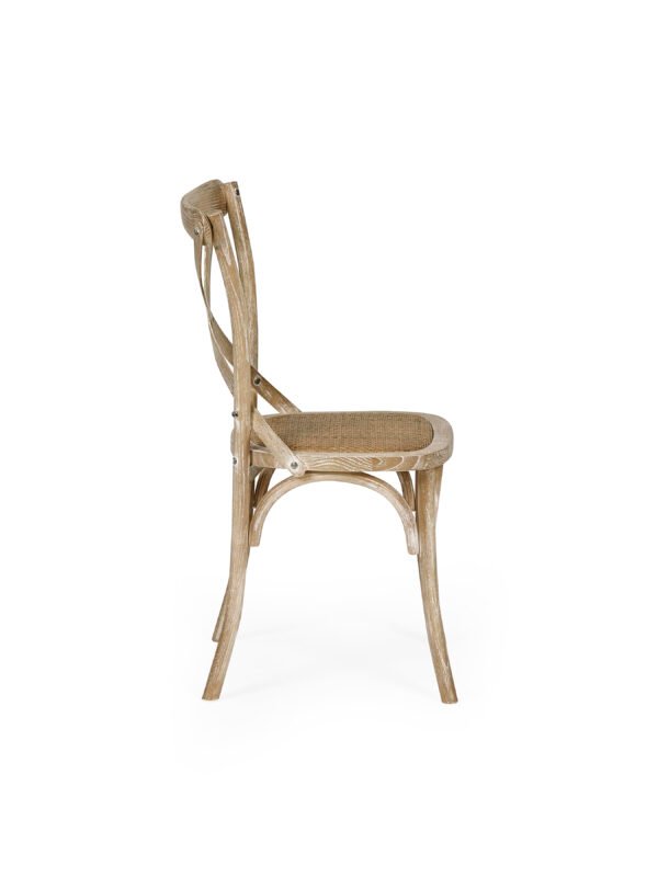 Set of 2 Satie Limed Oak Rattan Bistro Chairs - Image 10