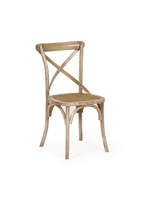 Set of 2 Satie Limed Oak Rattan Bistro Chairs - Image 3