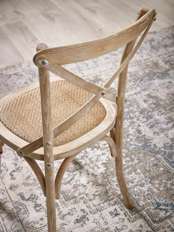 Set of 2 Satie Limed Oak Rattan Bistro Chairs - Image 6