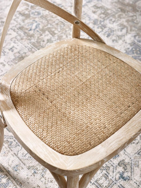 Set of 2 Satie Limed Oak Rattan Bistro Chairs - Image 7