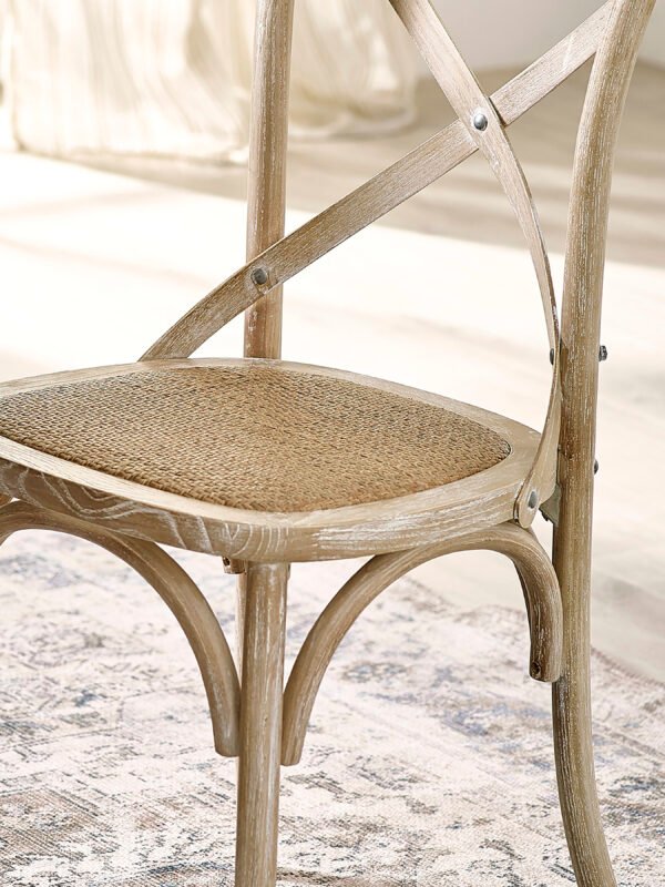 Set of 2 Satie Limed Oak Rattan Bistro Chairs - Image 8