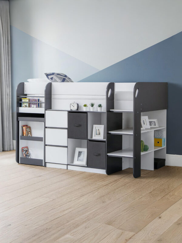 Saturn Mid Sleeper Bed with Desk