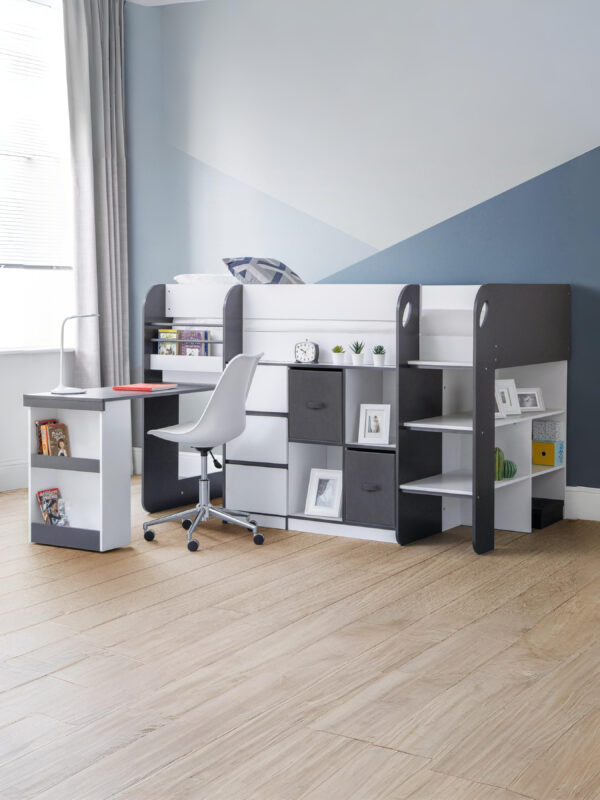 Saturn Mid Sleeper Bed with Desk - Image 2