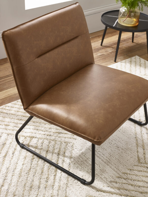 Saxon Upholstered Armless Accent Chair - Image 4