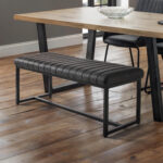 Soho 2 Seater Dining Bench - Antique Black Faux Leather
