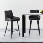 Soho Bar Stool - Antique Black Faux Leather