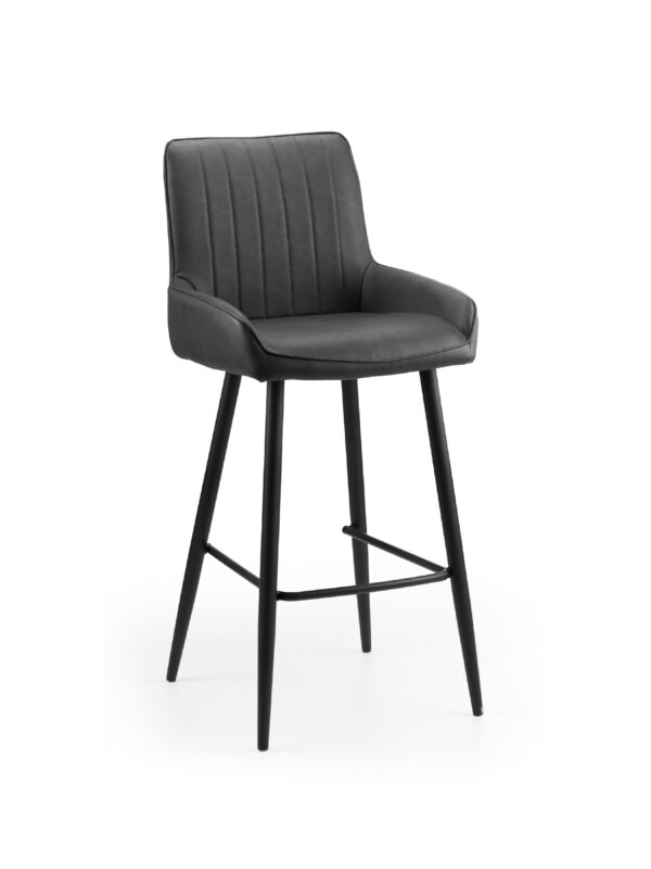 Soho Bar Stool - Antique Black Faux Leather - Image 3