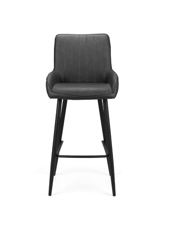 Soho Bar Stool - Antique Black Faux Leather - Image 4
