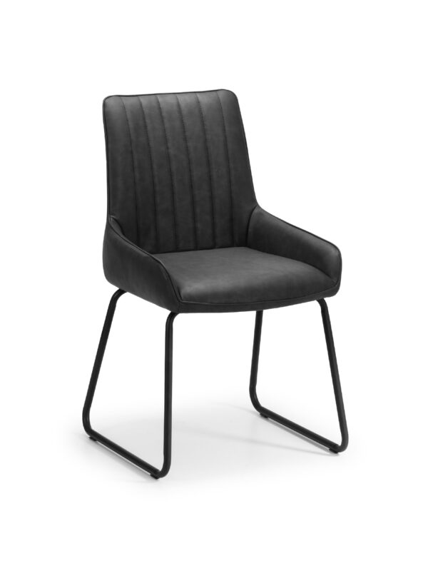 Soho Dining Chairs (Set of 2) - Antique Black Faux Leather - Image 3