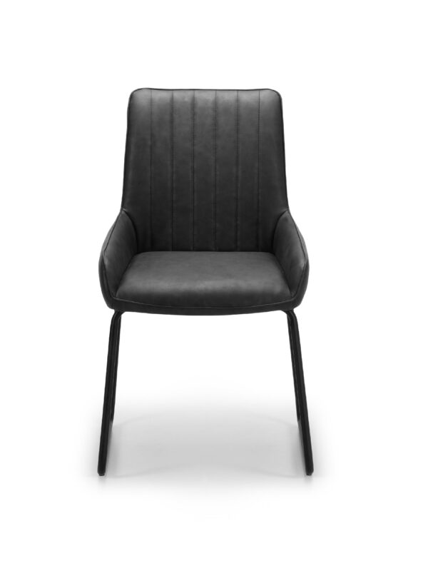 Soho Dining Chairs (Set of 2) - Antique Black Faux Leather - Image 4