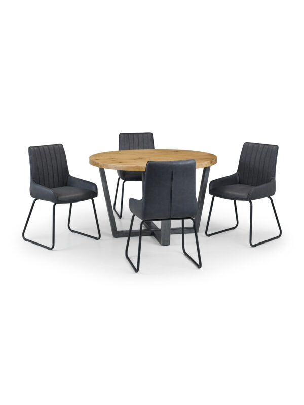 Soho Dining Chairs (Set of 2) - Antique Black Faux Leather - Image 7