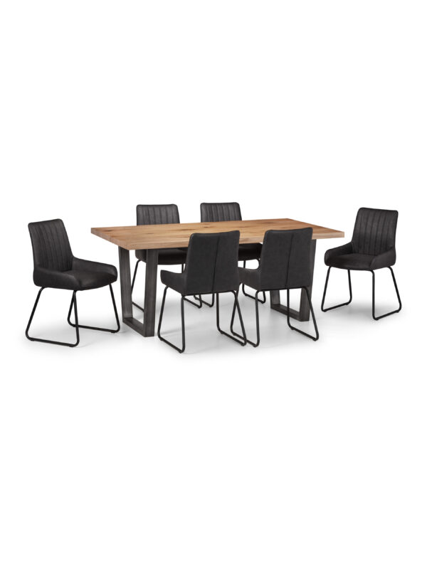 Soho Dining Chairs (Set of 2) - Antique Black Faux Leather - Image 9