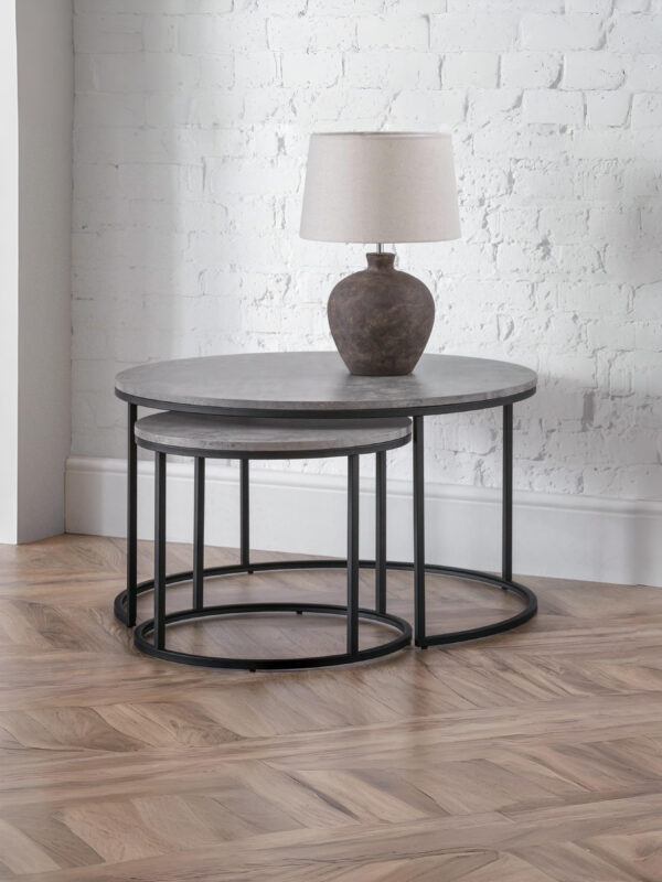 Staten Concrete Round Nesting Coffee Table