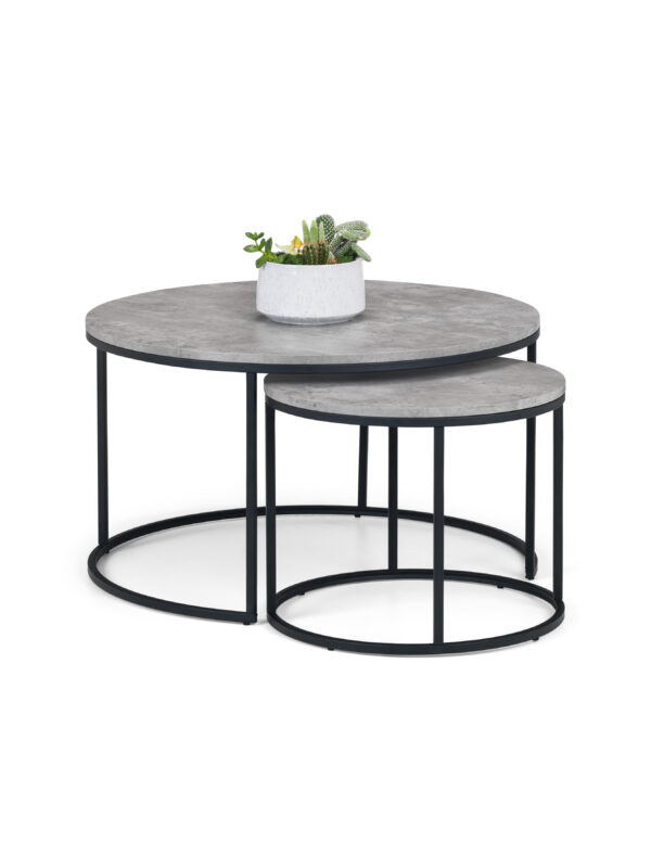 Staten Concrete Round Nesting Coffee Table - Image 3