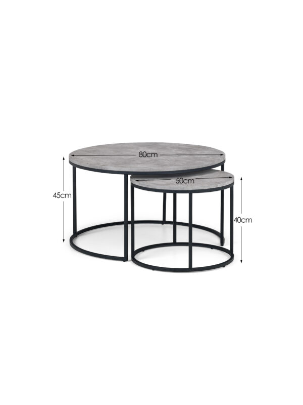 Staten Concrete Round Nesting Coffee Table - Image 7