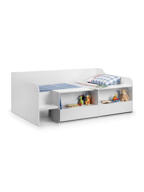 Stella 90cm Single White Low Sleeper Bed with Storage - Image 3