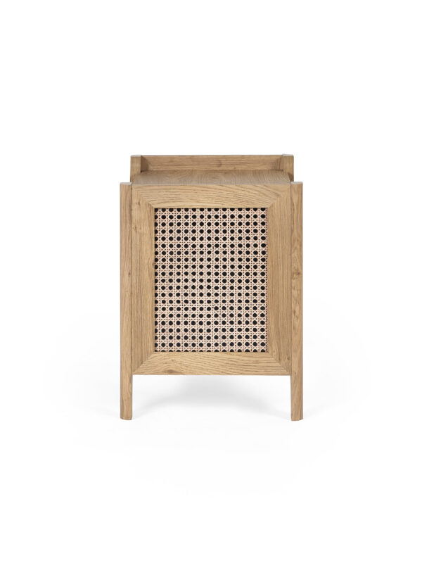 Sydney Rattan Print Side Table - Oak Effect - Image 12