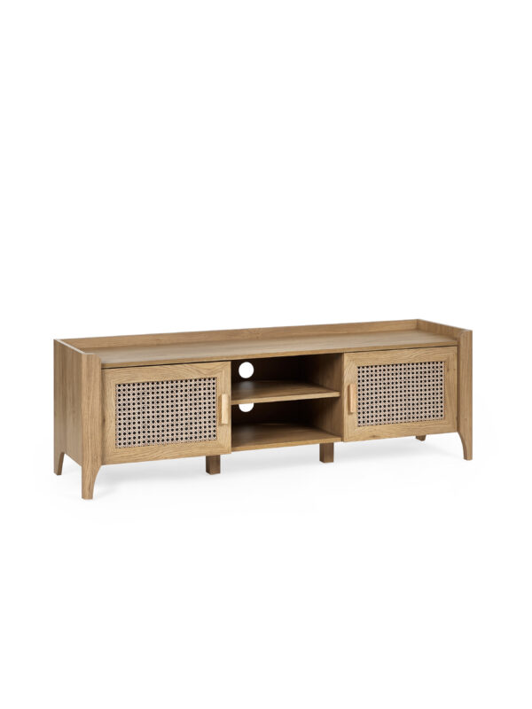 Sydney Rattan Print TV Unit up to 65 Inch - Oak Effect - Image 2
