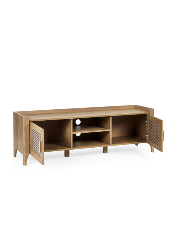 Sydney Rattan Print TV Unit up to 65 Inch - Oak Effect - Image 3