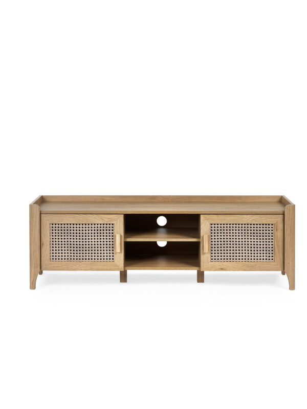 Sydney Rattan Print TV Unit up to 65 Inch - Oak Effect - Image 4