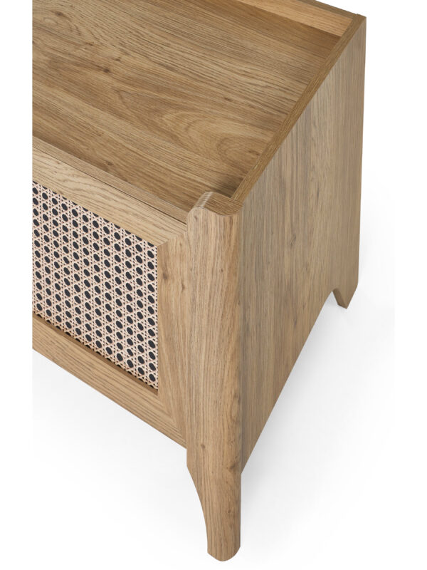 Sydney Rattan Print TV Unit up to 65 Inch - Oak Effect - Image 5