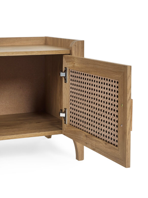 Sydney Rattan Print TV Unit up to 65 Inch - Oak Effect - Image 6
