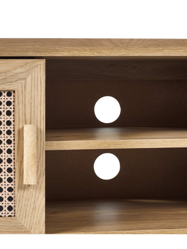 Sydney Rattan Print TV Unit up to 65 Inch - Oak Effect - Image 7